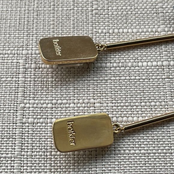 Botkier Women Earrings Gold Tone Long Drop dangle Ear Jewelry New - Picture 9 of 11